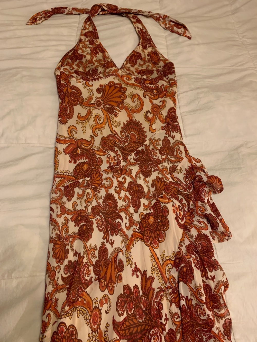 Vintage Paisley Ruffle Dress from Germany